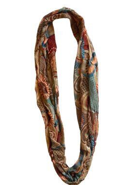 Earth Tone Geometric Pattern Infinity Scarf